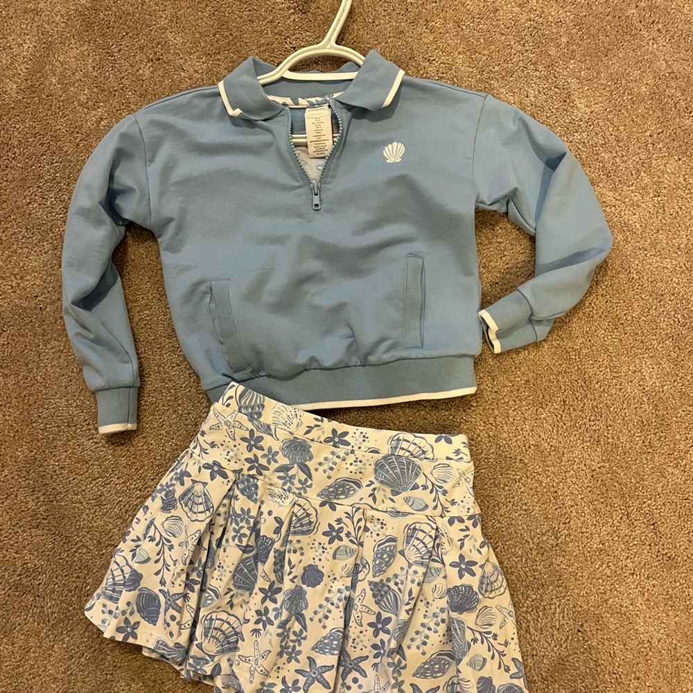 C&C California Light Blue Collared Top and Skort